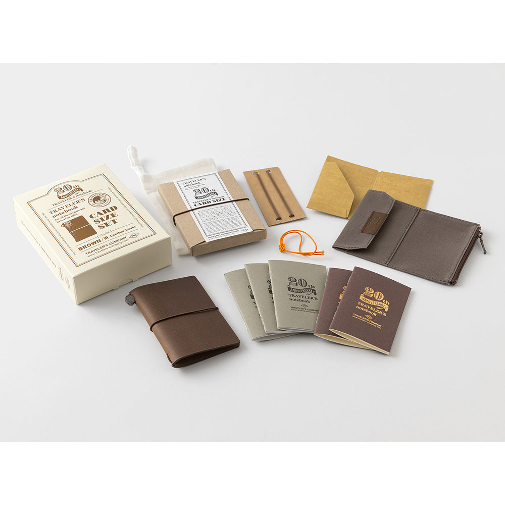 Traveler's Notebook - Card Size - 20th Anniversary Set - Brown