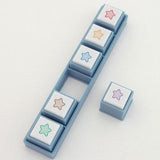 Kodomo No Kao Pochitto Pick Detachable Push Button Stamp Set - Colorful Stars