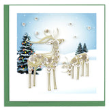 Quilled Snowy Reindeer Greeting Card