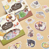 Papier Platz Natsunoka Flake Stickers - Cats and Japanese Sweets