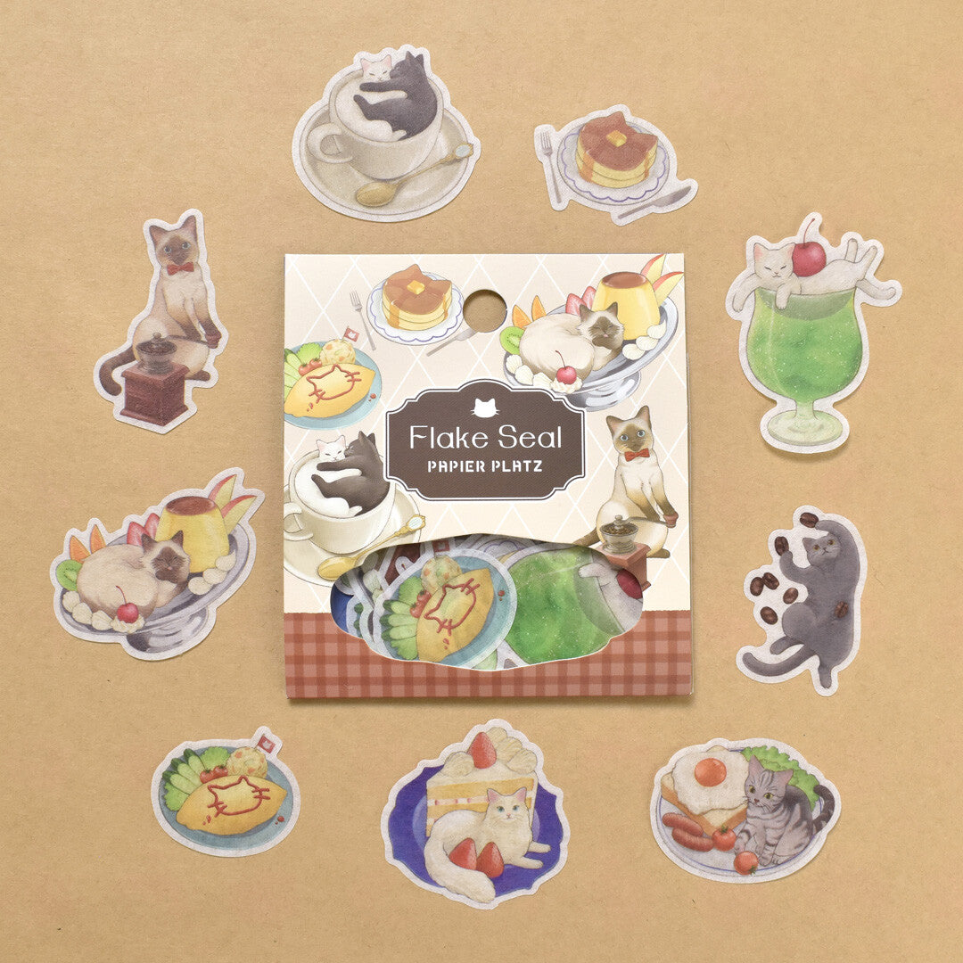 Papier Platz Natsunoka Flake Stickers - Cat Café
