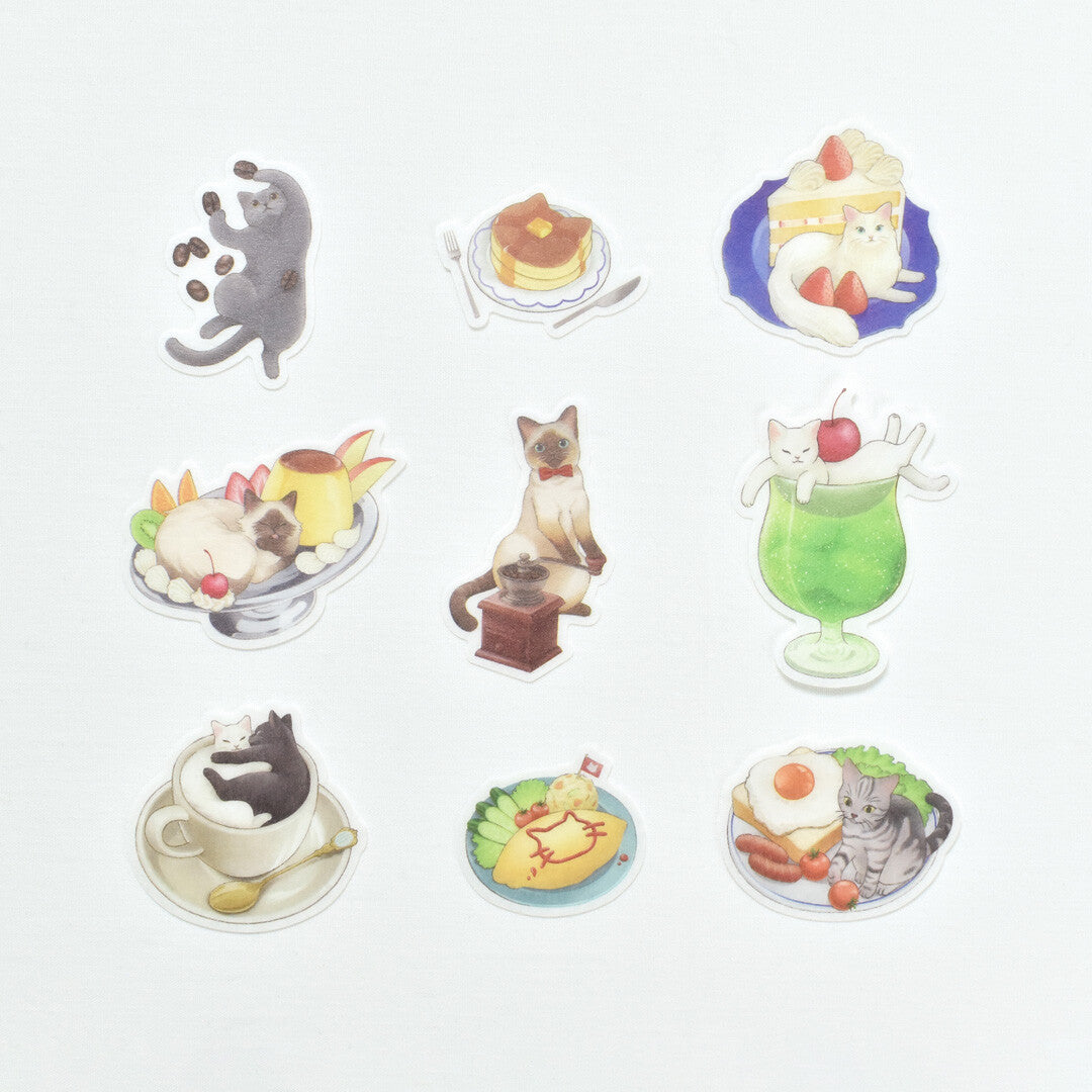 Papier Platz Natsunoka Flake Stickers - Cat Café