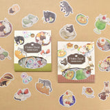 Papier Platz Natsunoka Flake Stickers - Cats and Japanese Sweets