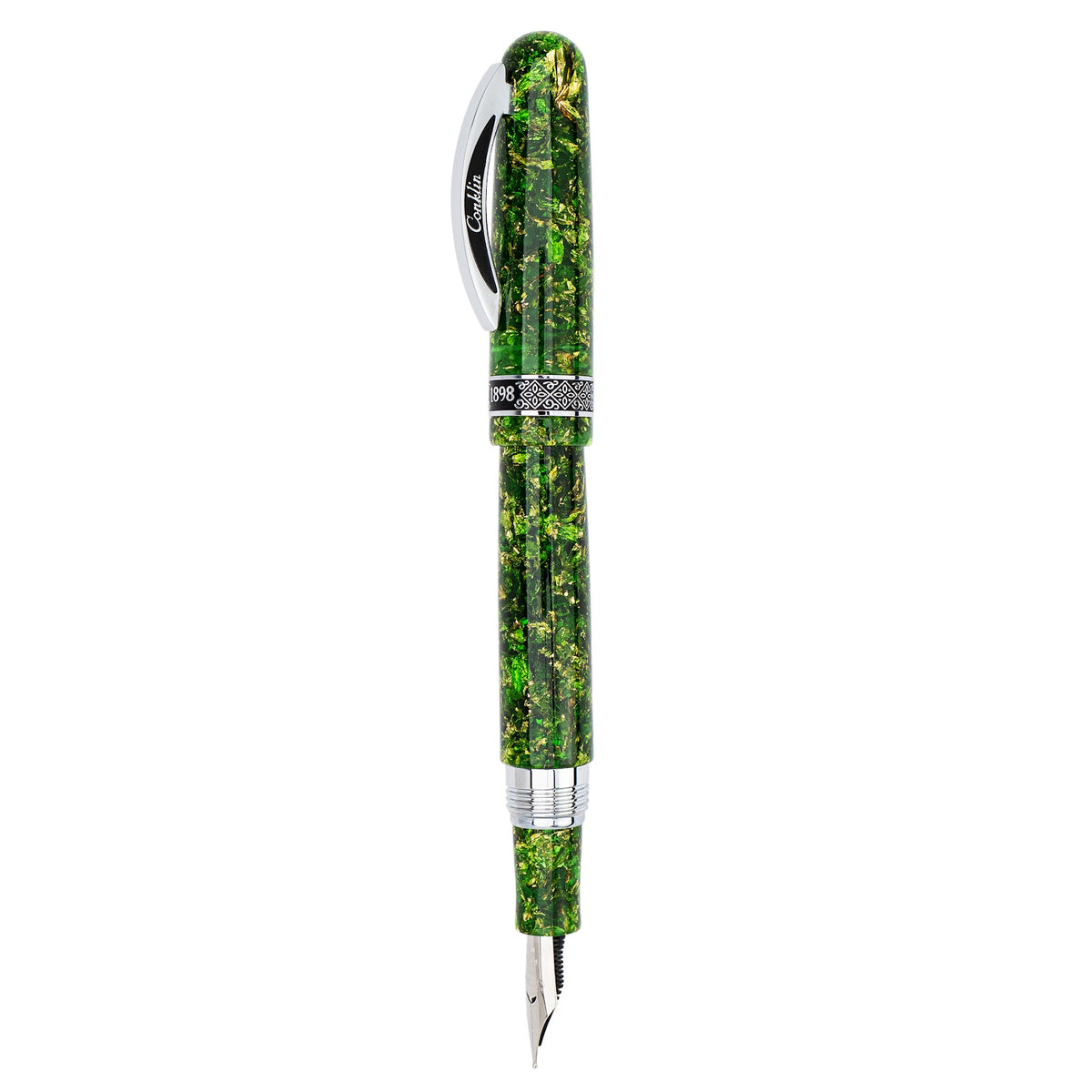 Conklin 1898 Solaris Fountain Pen - Green w/ Chrome Trim