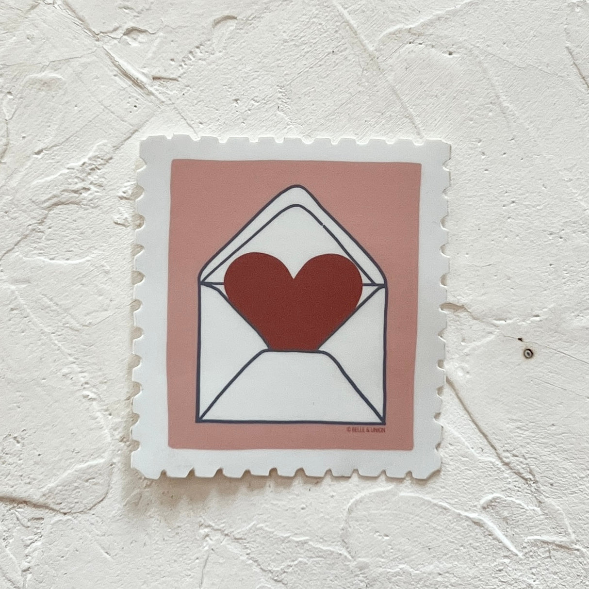 Heart in Envelope Postage Stamp Sticker