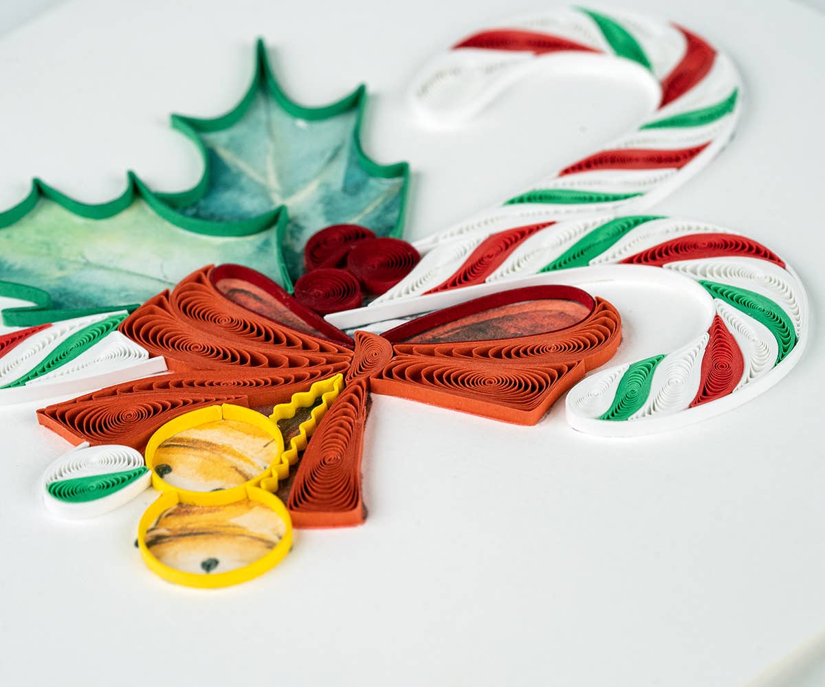 Quilled Candy Canes Christmas Card (New 2023)
