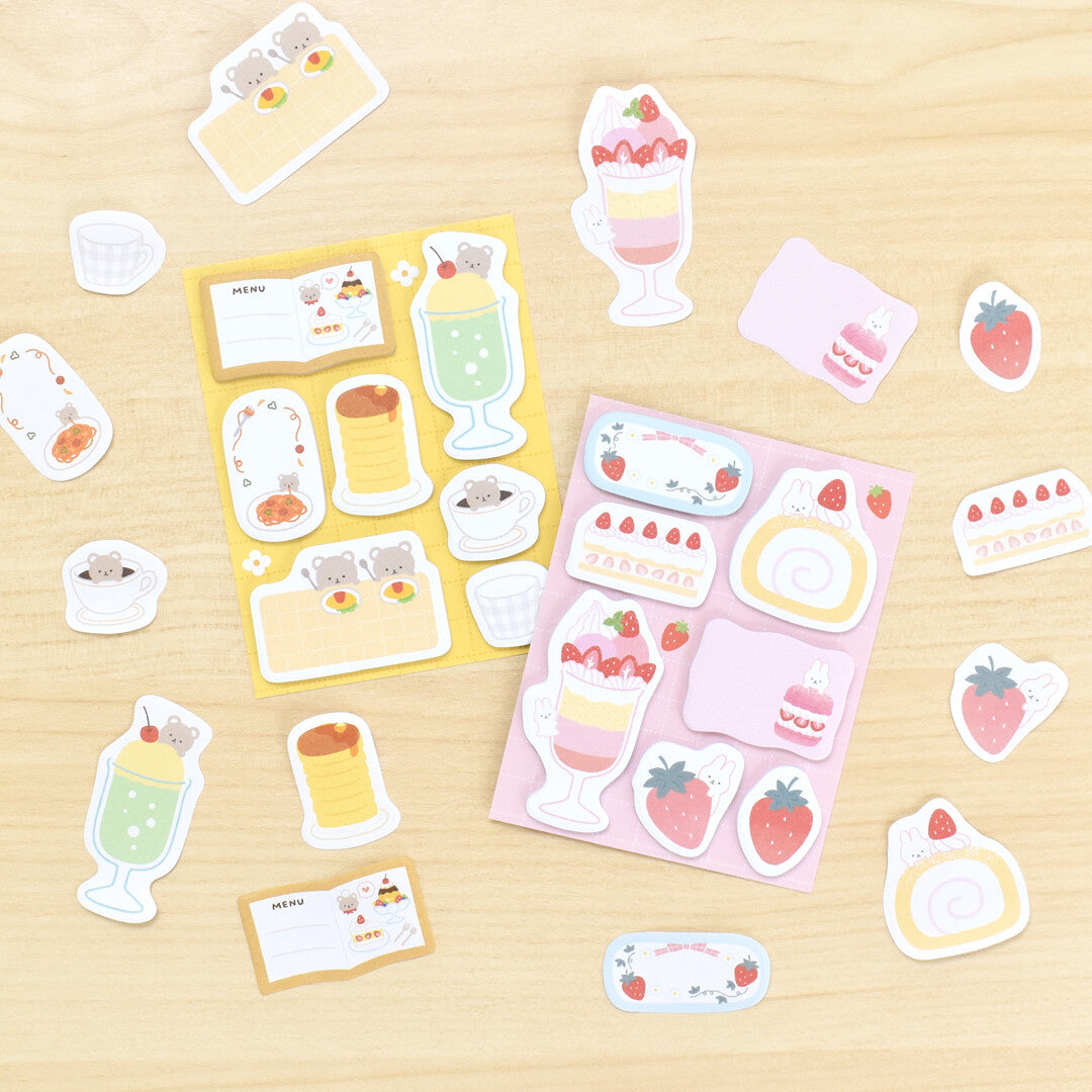 Papier Platz Flake Mini Sticky Notes - Rabbit Strawberry Sweets