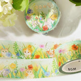 BGM Washi Tape - Flowers & Cats - Late Afternoon Kitty