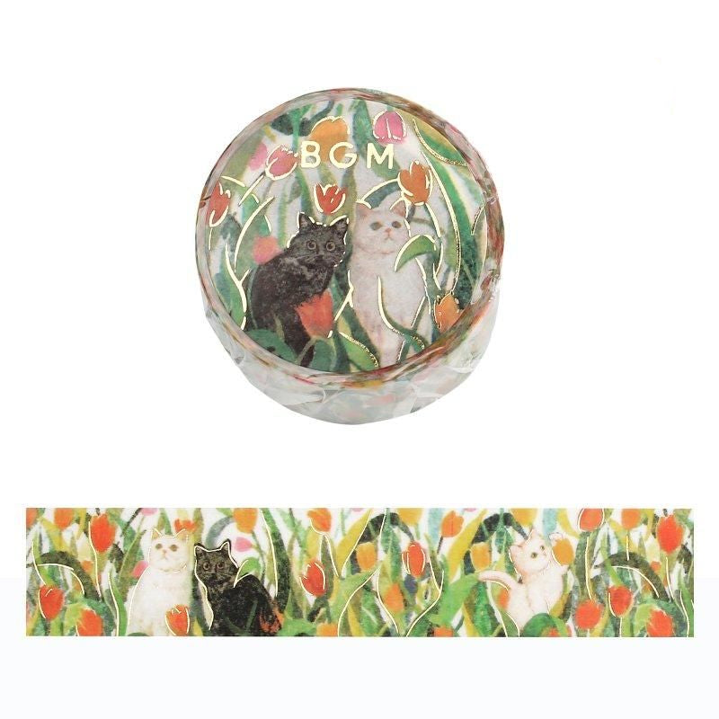 BGM Washi Tape - Flowers & Cats - Let's Play Together