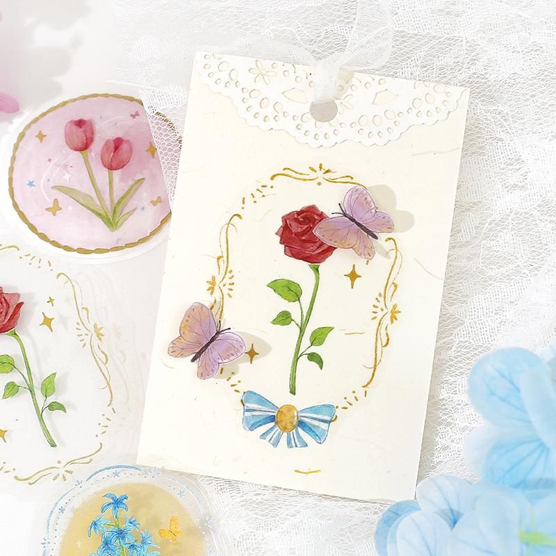 BGM Clear Flake Stickers - Maiden Brooch - Flower