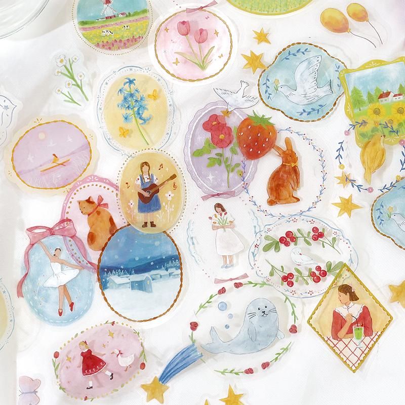 BGM Clear Flake Stickers - Maiden Brooch - Flower