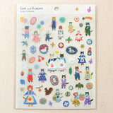 Hyogensha Cozyca Aiko Fukawa Sticker Sheet - Cats and Buttons