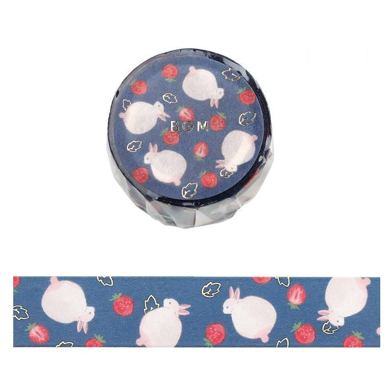 BGM Washi Tape - Rabbit Country - Strawberry Daifuku