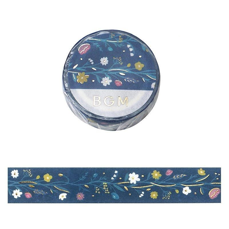 BGM Washi Tape - Flower & Grass Handerchief - Tsuchihatsukana