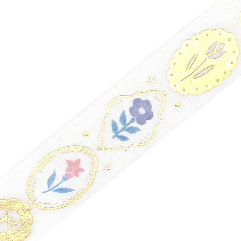 BGM Washi Tape - Flower & Grass Handerchief - Flower Brooch