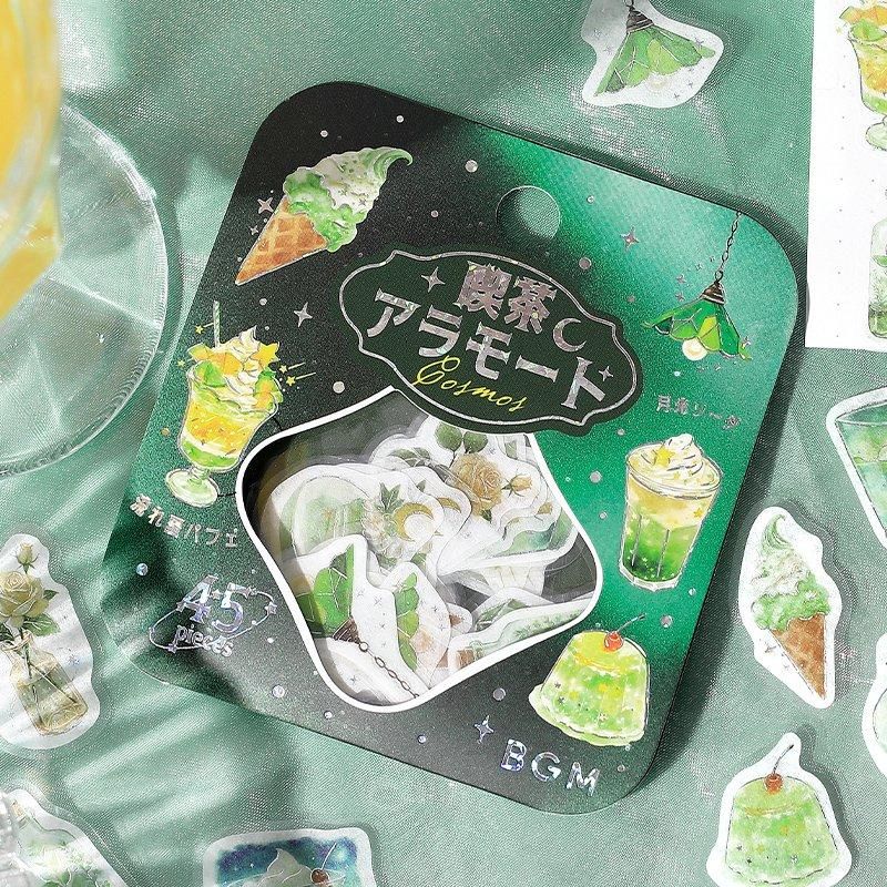 BGM Planner Sticker Flakes - Coffee a la mode - Twilight Moonlight Sky
