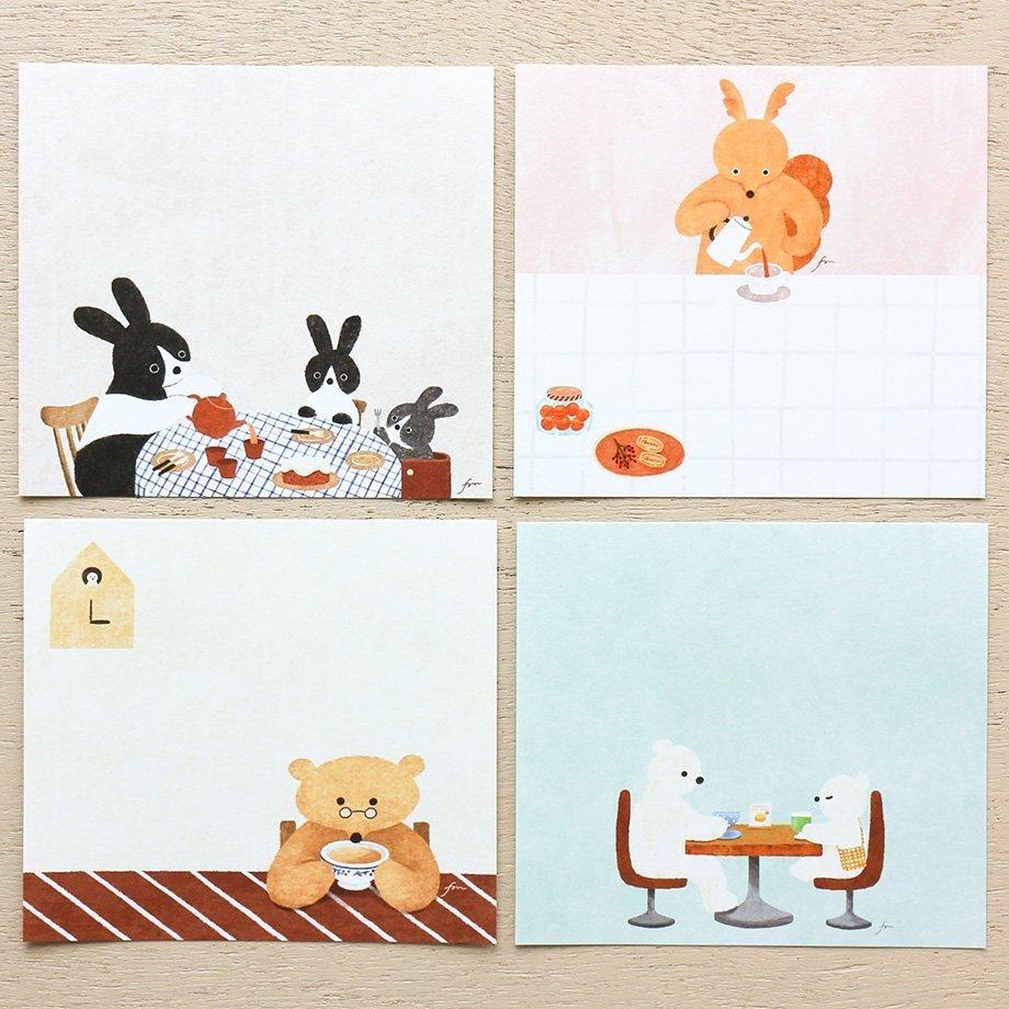 Hyogensha Cozyca Mariko Fukuoka Memo Pad - Tea Time – Atlas Stationers