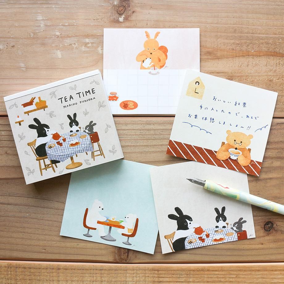 Hyogensha Cozyca Mariko Fukuoka Memo Pad - Tea Time – Atlas Stationers