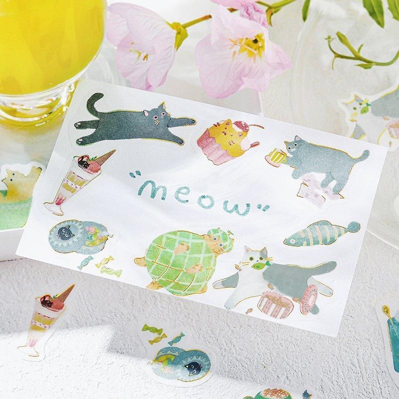 BGM Planner Sticker Flakes - Nyan Cafe - Melon