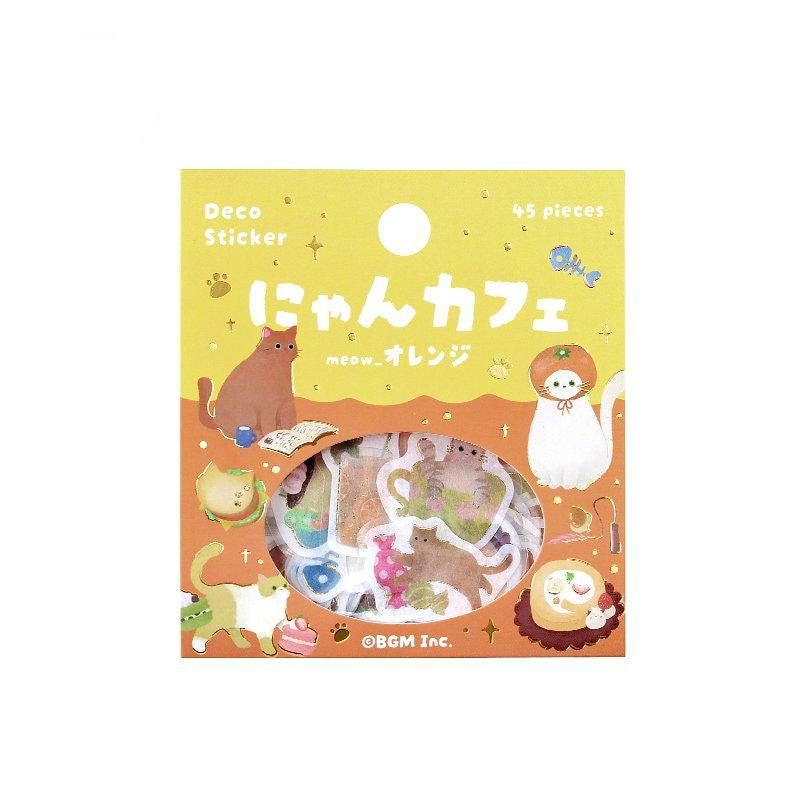 BGM Planner Sticker Flakes - Nyan Cafe - Orange
