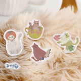 BGM Planner Sticker Flakes - Nyan Cafe - Orange