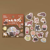 BGM Planner Sticker Flakes - Nyan Cafe - Chocolate
