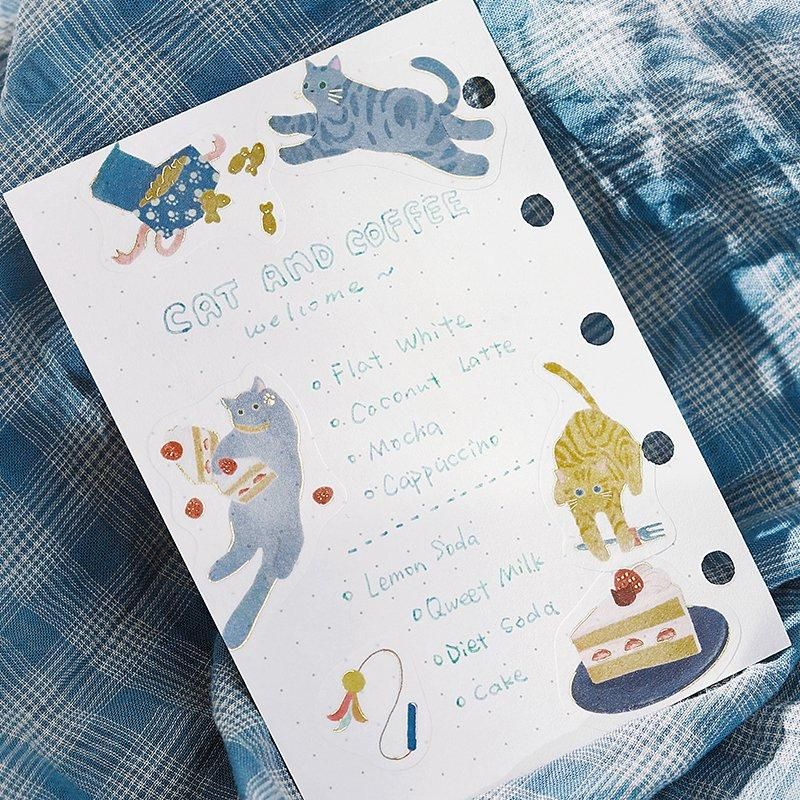 BGM Planner Sticker Flakes - Nyan Cafe - Blueberry