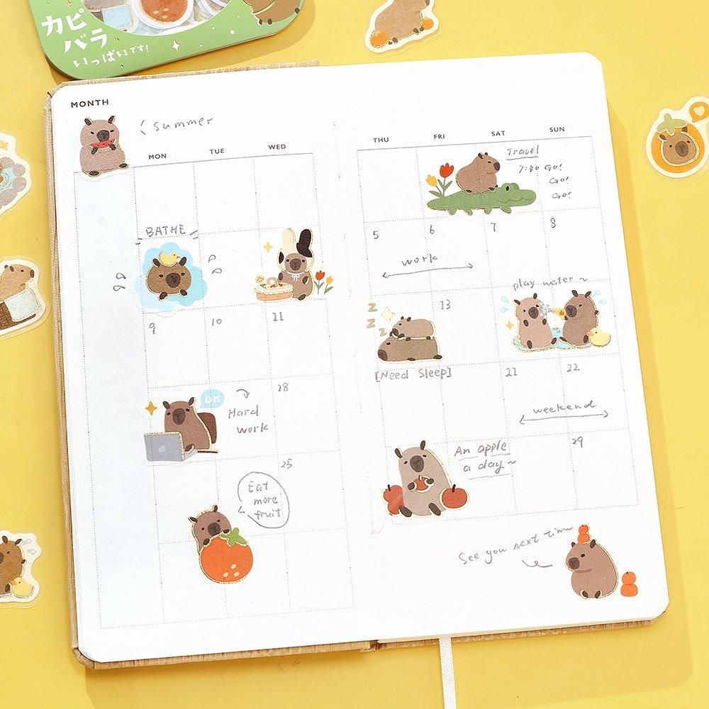 BGM Planner Sticker Flakes - Capybaras Galore