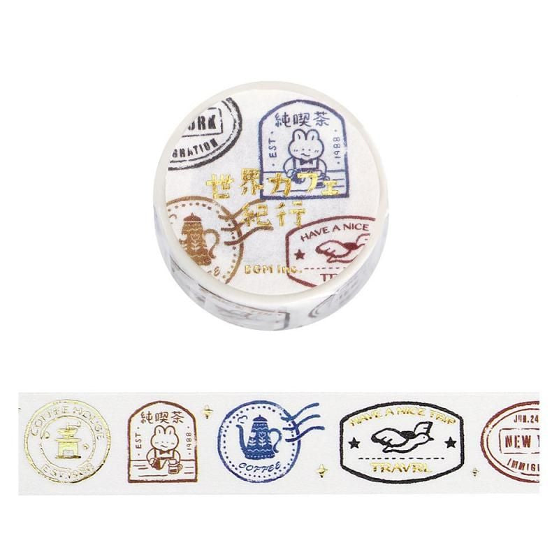 BGM Washi Tape - World Café Travel - Stamp