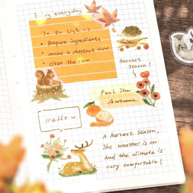 BGM Planner Sticker Flakes - Warm Forest - Yellow