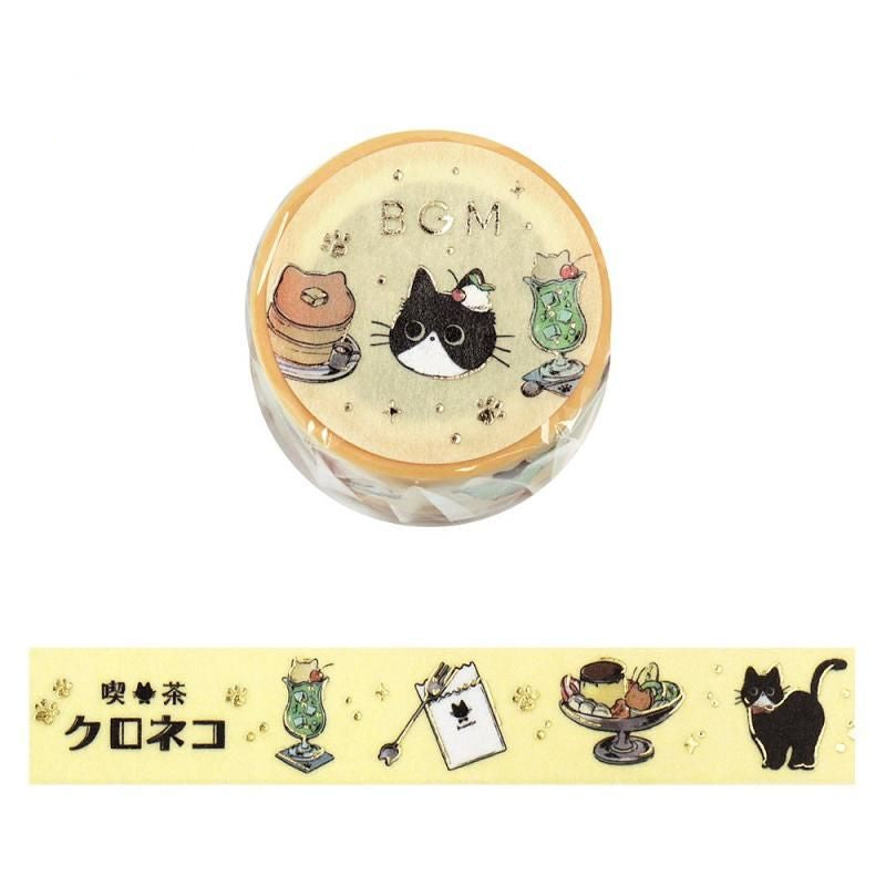 BGM Washi Tape - Black Cat Café