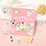 BGM Planner Sticker Flakes - Fuwafuwa Animals - Meringue Cat