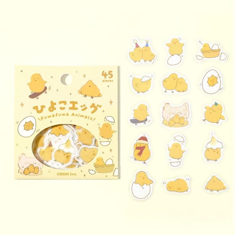BGM Planner Sticker Flakes - Fuwafuwa Animals - Chick Egg