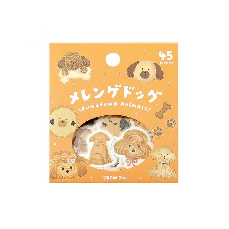 BGM Planner Sticker Flakes - Fuwafuwa Animals - Meringue Dog