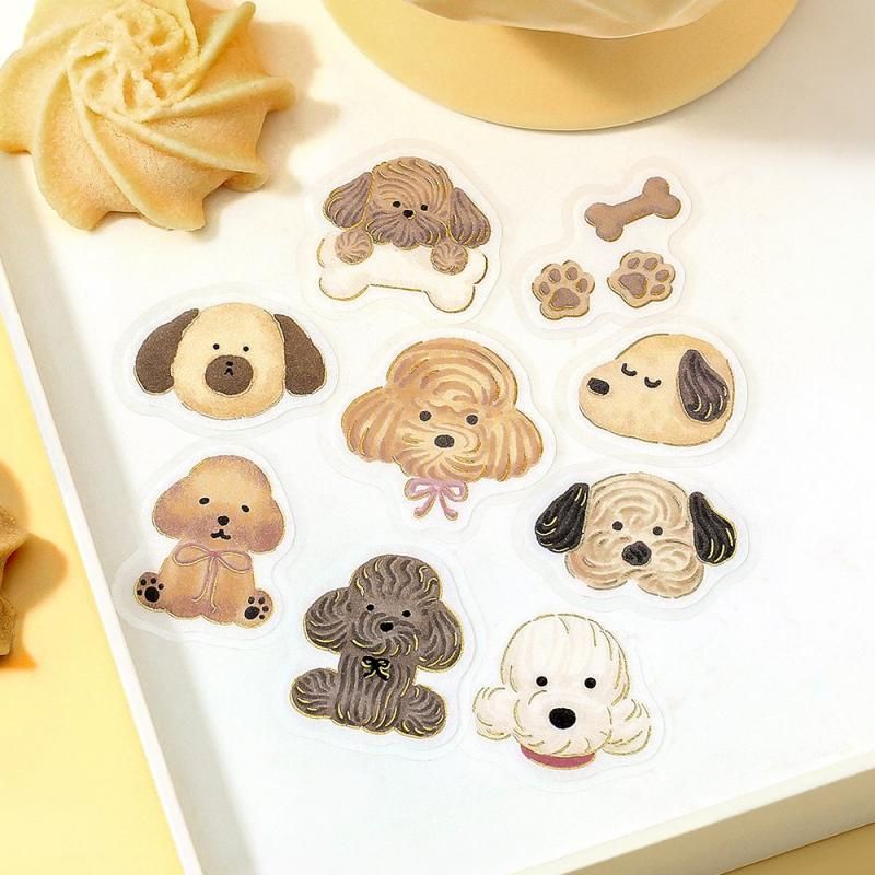 BGM Planner Sticker Flakes - Fuwafuwa Animals - Meringue Dog