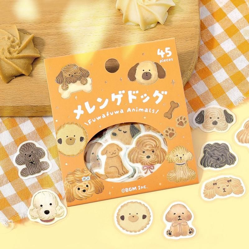 BGM Planner Sticker Flakes - Fuwafuwa Animals - Meringue Dog