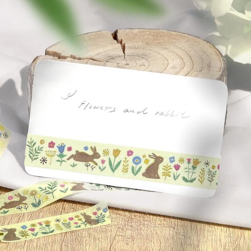 BGM Washi Tape - Nordic Forest - Flowers and Rabbits