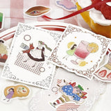 BGM Planner Sticker Flakes - A Girl and a Coffee Shop - Strawberry