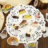 BGM Planner Sticker Flakes - A Girl and a Coffee Shop - Chocolate Milk