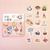 BGM Planner Sticker Flakes - A Girl and a Coffee Shop - Strawberry