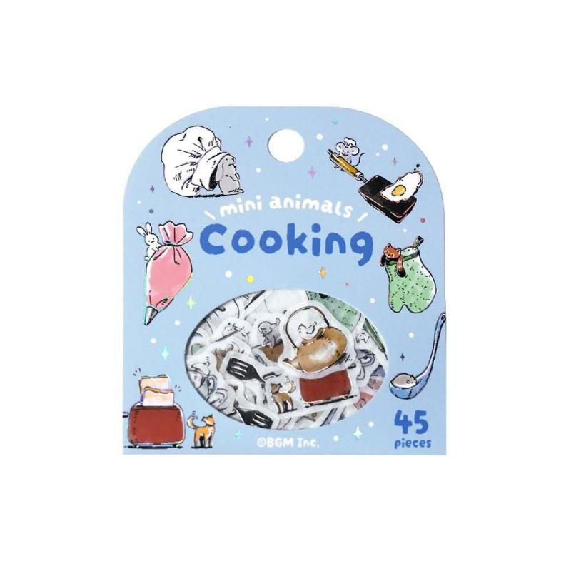 BGM Planner Sticker Flakes - Mini Mini Animals - Cooking
