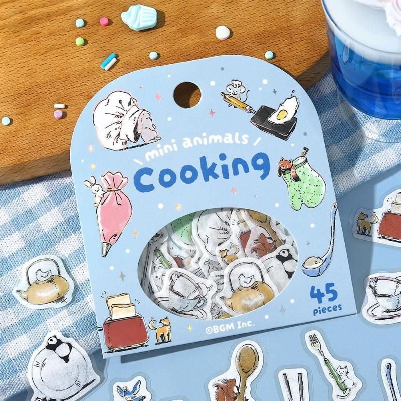 BGM Planner Sticker Flakes - Mini Mini Animals - Cooking