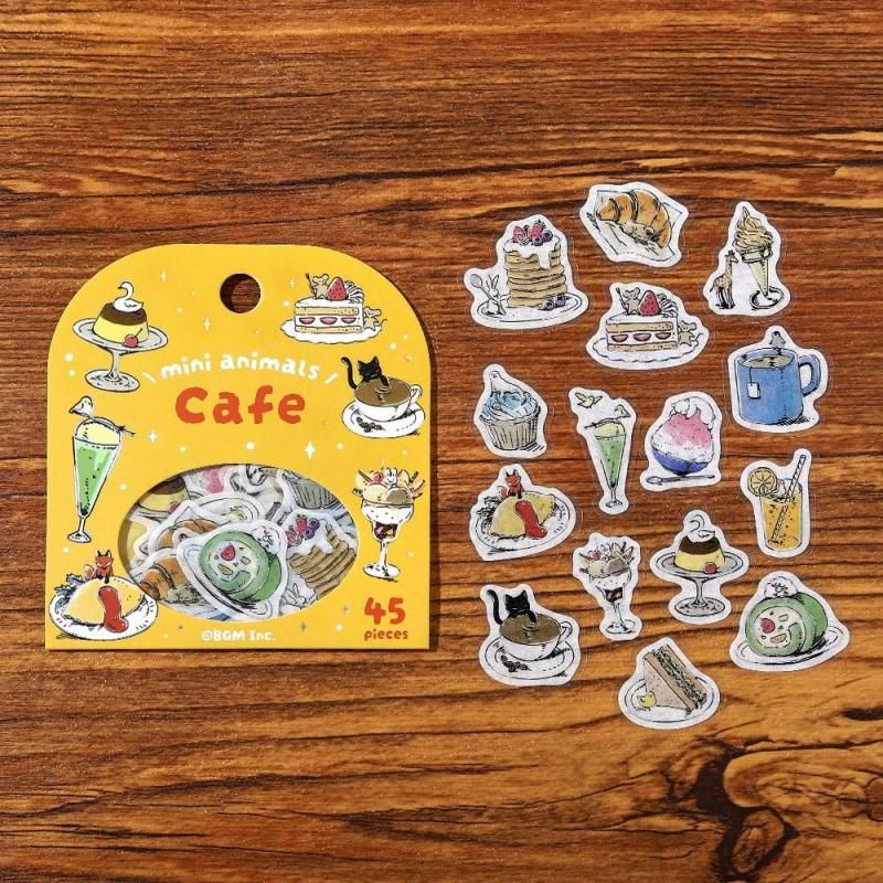 BGM Planner Sticker Flakes - Mini Mini Animals - Cafe