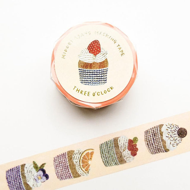 Hyogensha Cozyca Midori Asano Foil-Stamped Washi Tape - Three O'Clock