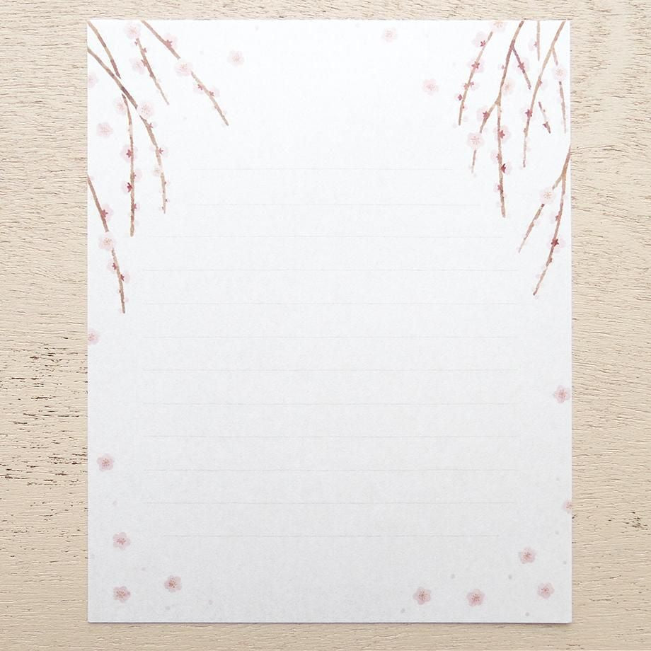 Hyogensha Cozyca Seasonal News Letter Set - Weeping Plum Blossom