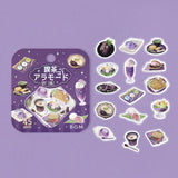 BGM Clear Flake Stickers - Cafe A La Mode - Purple and Navy Blue