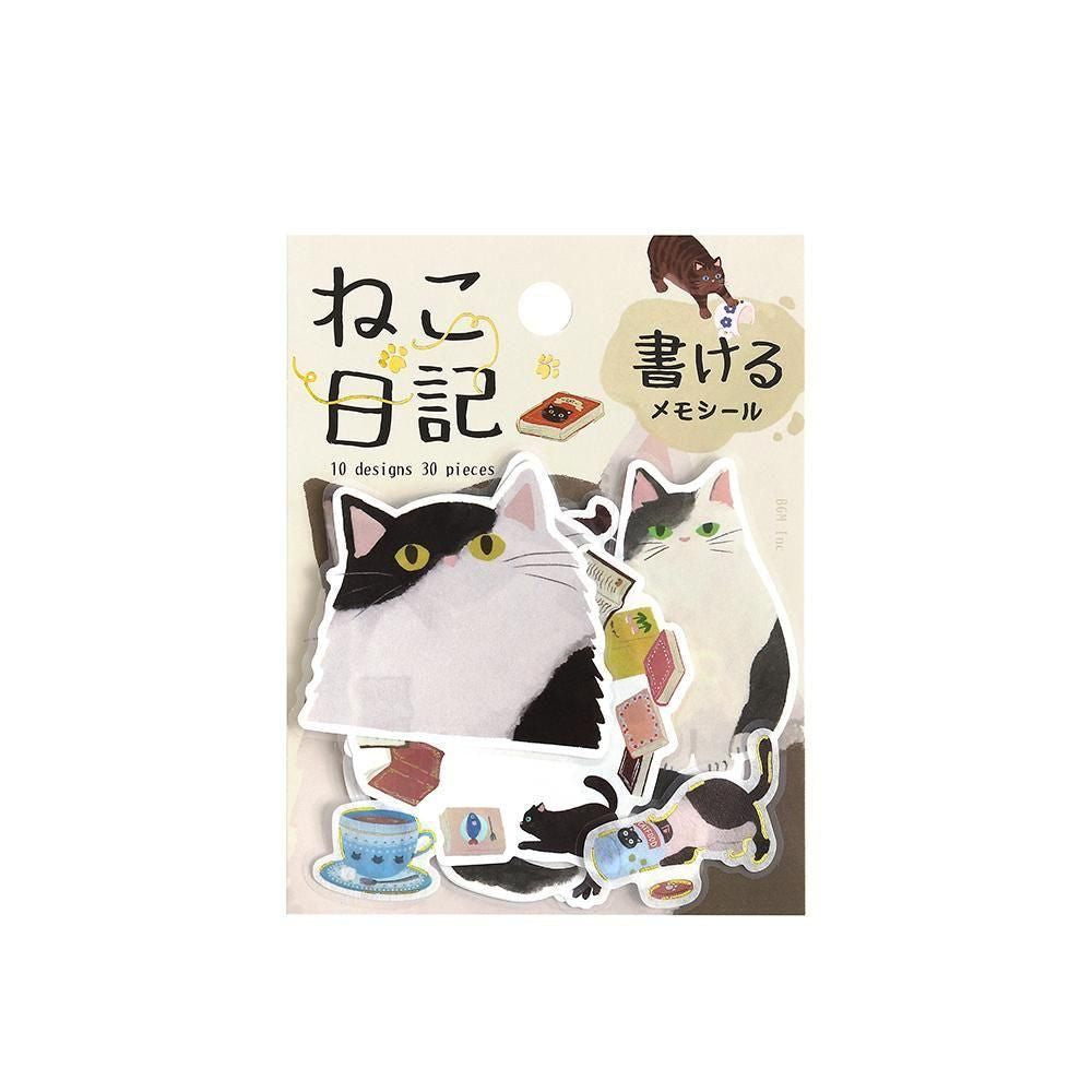 BGM Memo Stickers - Cat Diary - Black