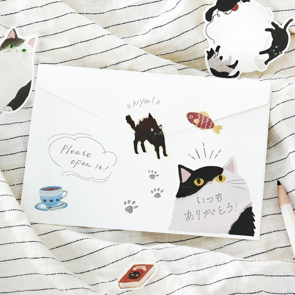 BGM Memo Stickers - Cat Diary - Black