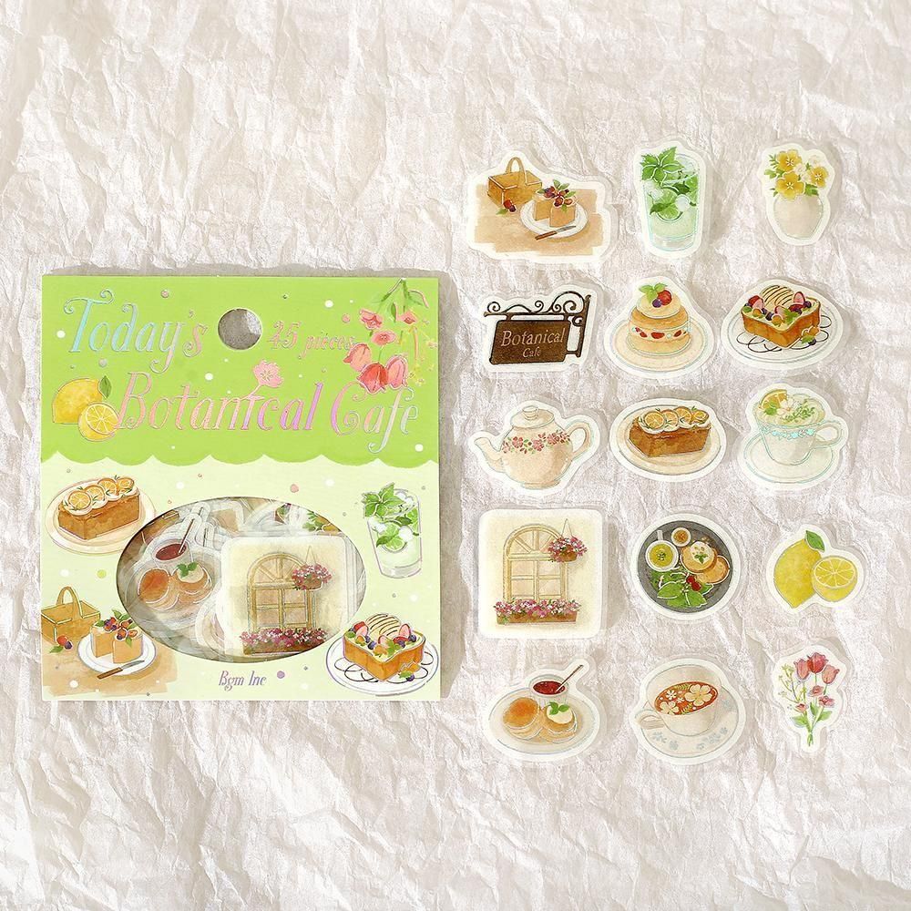 BGM Planner Sticker Flakes - Today's Cafe - Botanical