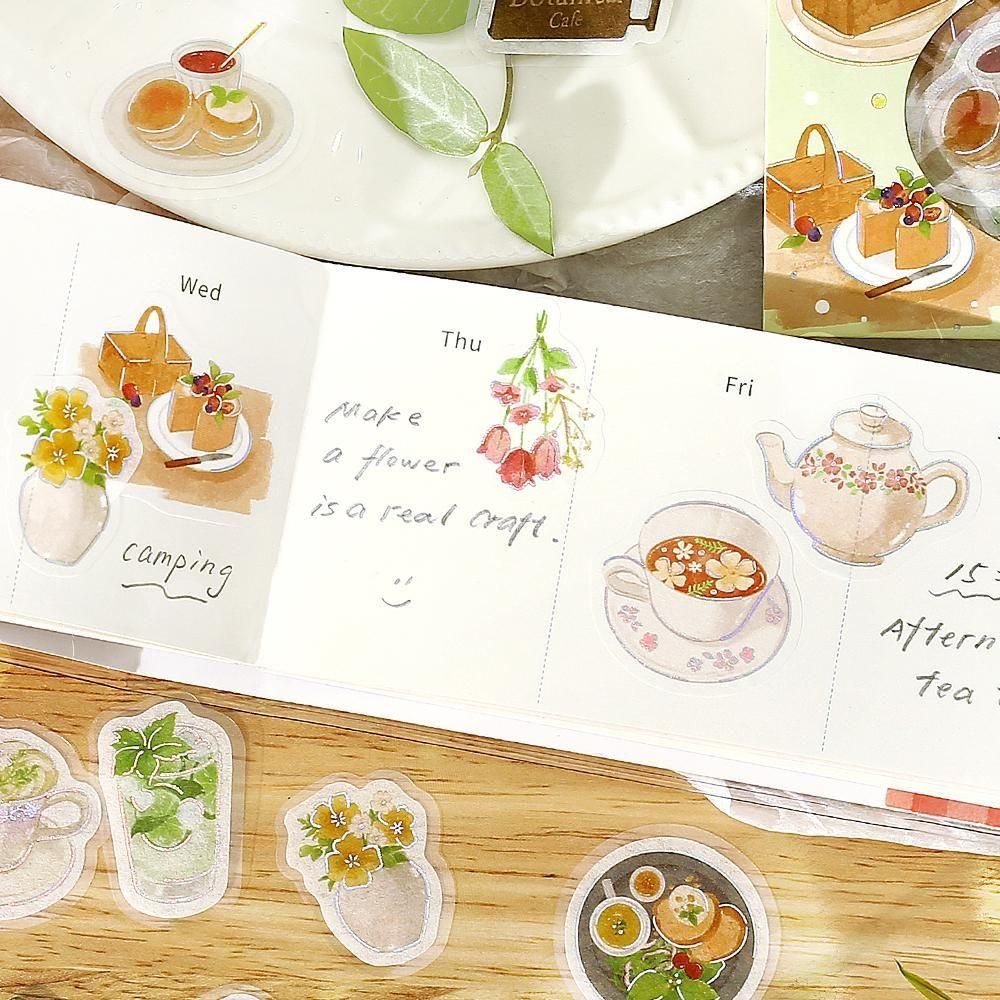 BGM Planner Sticker Flakes - Today's Cafe - Botanical